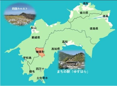 梼原町の地図